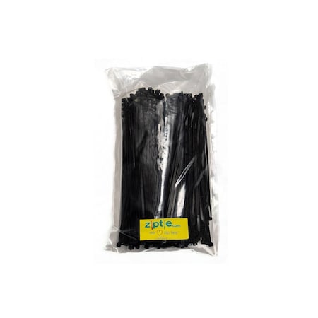 South Main Hardware Cable Tie, 8 in L, 2.1 in Max Bundle Dia., Black, Nylon, 18 lb Strength, 500 PK 200100